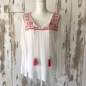 Style and Company White Long Sleeve Blouse Size Sm